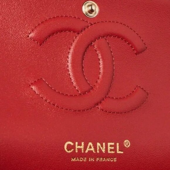 Chanel Rosewood Chevron Quilted Lambskin Leather Classic Medium Double Flap Bag - Picture 7 of 10